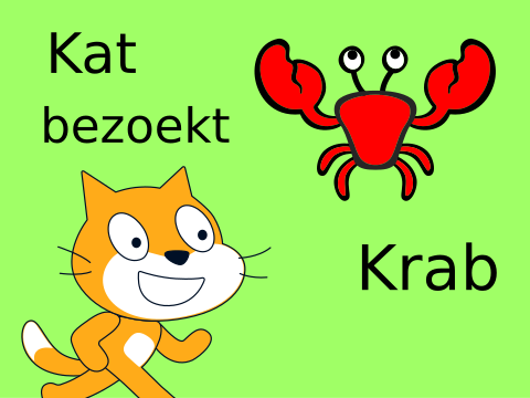 Kat bezoekt Krab